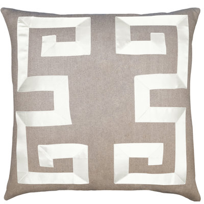Square Feathers Empire Linen Feathers Linen Feathers Geometric Throw Pillow